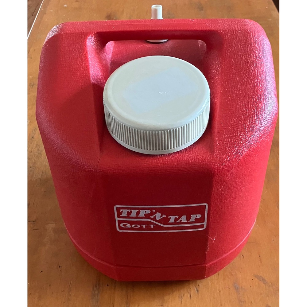Gott Tip N Tap Water Jug OS Red Vintage Insulated Cooler with Refreeze Bottle